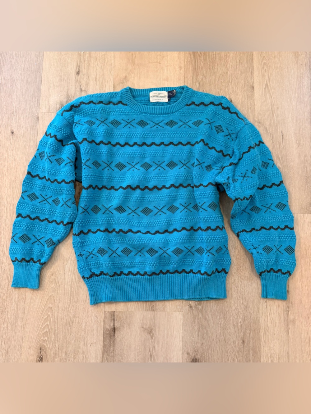 Pickwick & Perkins Pure Cotton Fair Isle Knit Sweater Vintage 90s